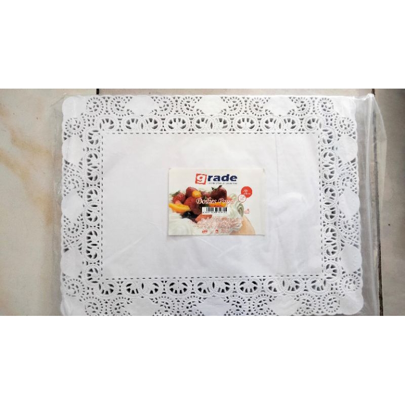 Jual GRADE DOILIES PAPER RECTANGLE 30X40 ISI 10 LEMBAR KERTAS SERBET ...