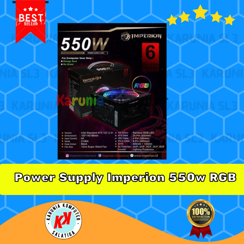 Jual Psu Gaming Imperion 550W RGB Led RGB Power supply | Shopee Indonesia