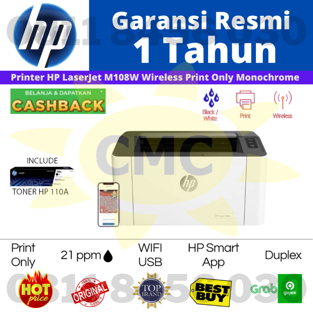 Jual Printer HP 108A M108A / M108W Laserjet Monochrome Mono Print Only ...