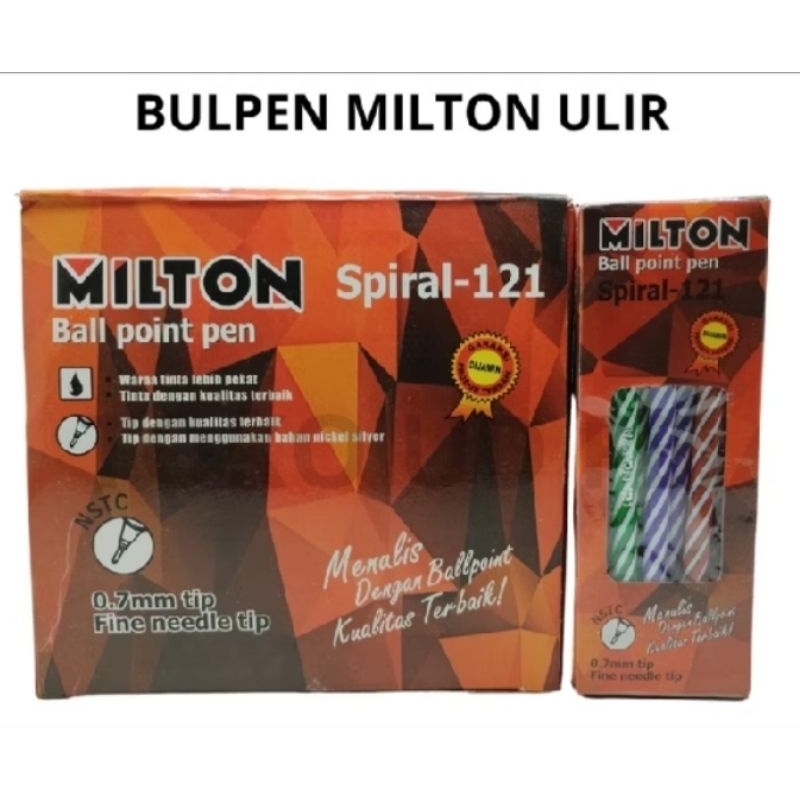 Jual Pulpen Milton Spiral - 121/Bolpen Ulir Milton (1 pack ) isi 12 pcs ...