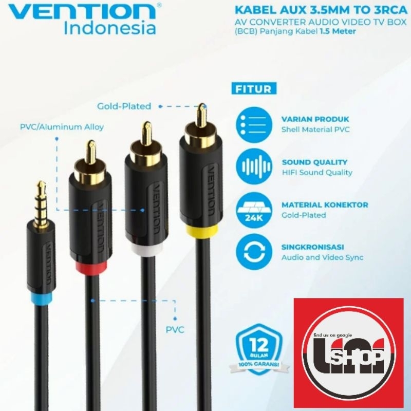 Vention Kabel aux to rca av audio video