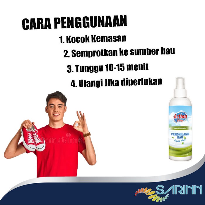Jual Action Klean Odor Eliminator Penghilang Bau Sepatu Kaki Tidak ...