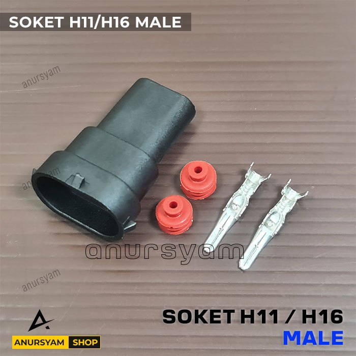 Jual Socket Lampu H11 / H16 Male Female / Soket H11/16 Female Male ...