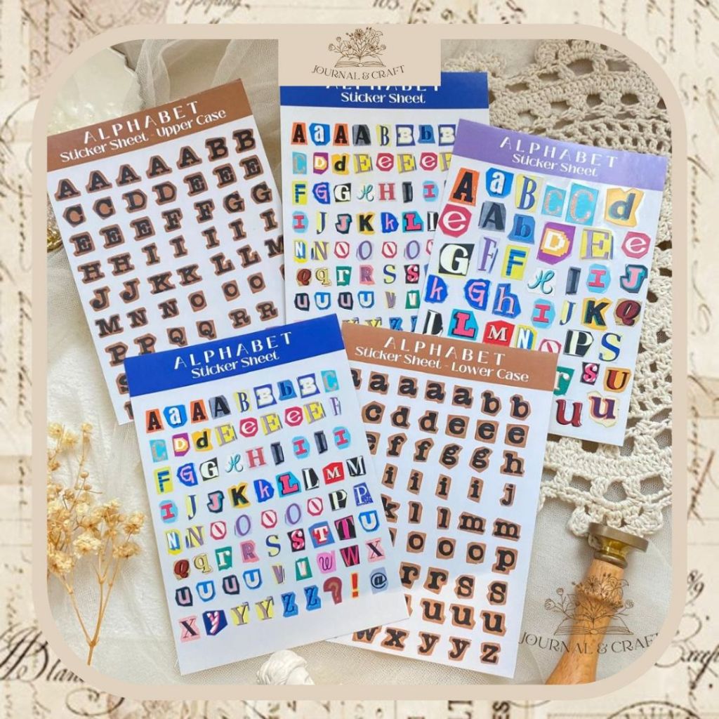 Ransom Letter Stickers, Magazine Letter Sticker, Alphabet Sticker Sheet