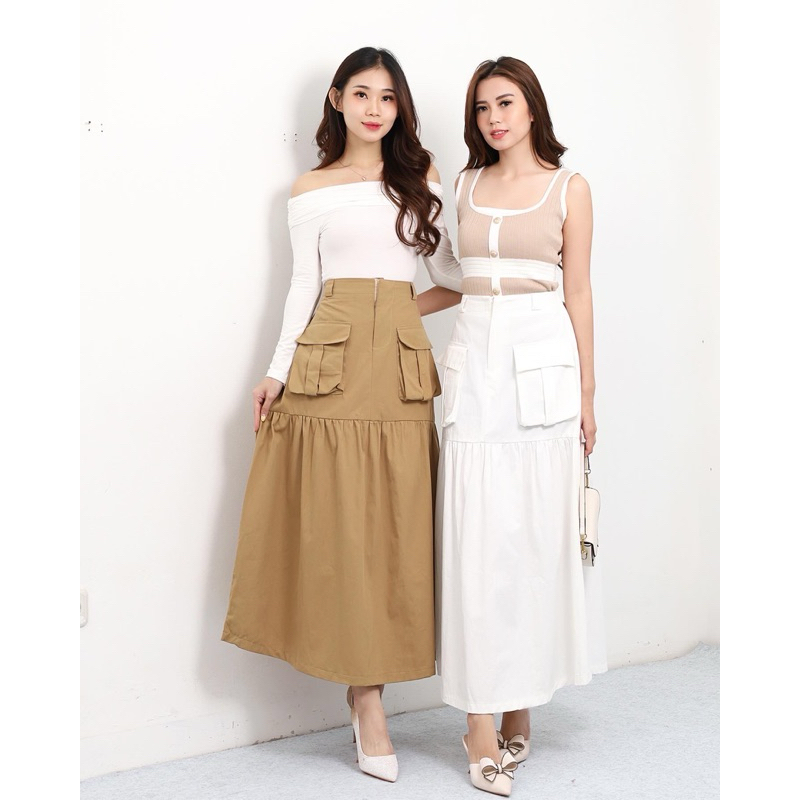Jual Jane n July | Thalia Cargo Rok Cargo Wanita Panjang Korean Style ...