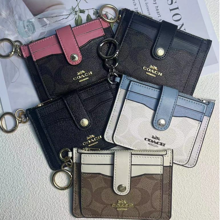 Jual Dompet Kartu COACH Card Holder CoachWanita Bags Fashion Classic Short WalletVersatile Delicate Small Zipper Dua CoinPurse Card Holder 6881 7398 | Shopee Indonesia