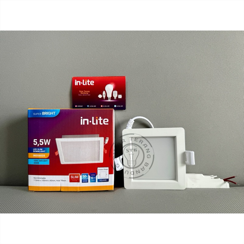Jual LAMPU LED PLAFON INLITE SLIM DOWNLIGHT KOTAK 5,5W 5,5 WATT ...
