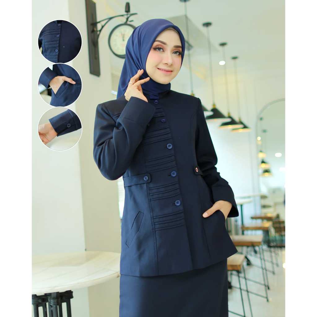 Jual Baju Kerja Dinas Seragam Guru/ASN BIRU DONGKER STANDAR STIK GARIS ...