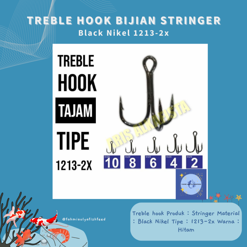 Jual Treble Hook Bijian STRINGER Black Nikel 1213-2x | Shopee Indonesia