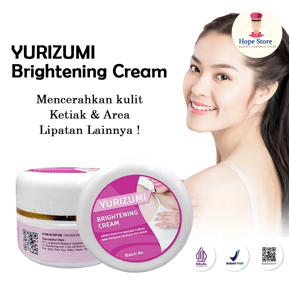 BPOM Yurizumi Brightening Cream Pemutih Ketiak Putih Bersih dan Lipatan Hitam Lainnya | AutoStock