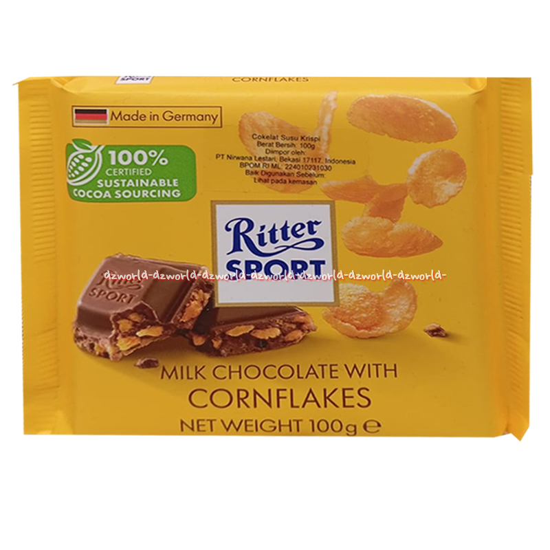 Jual Ritter Sport 100gr Cornflakes Alpine Milk Chocolate Pistachio Nut ...