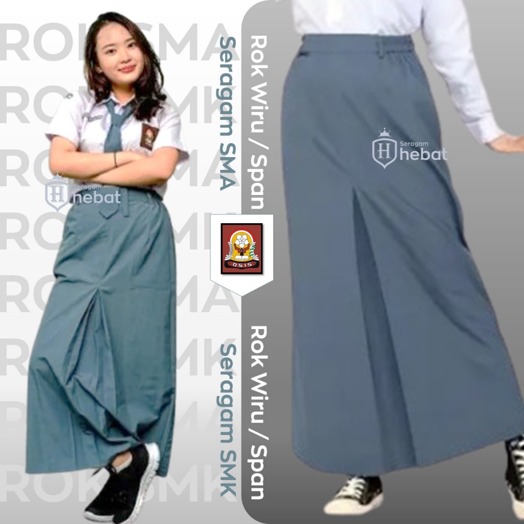 Jual Rok SMA Abu Abu Panjang Span Belah Satu 1 Seragam Sekolah | Shopee ...
