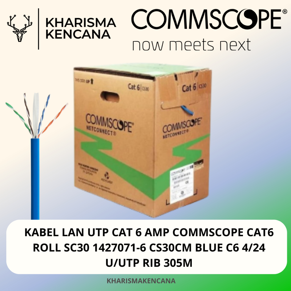 Jual KABEL LAN UTP CAT 6 AMP COMMSCOPE CAT6 ROLL 305M | Shopee Indonesia