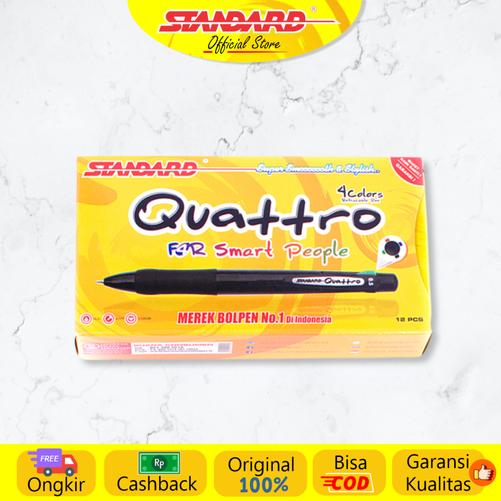 Standard - Pulpen Quattro 0.5 Oil Gel - 4 IN 1  ( Alat Tulis / Pen / Ballpoint / Pena ) (8)