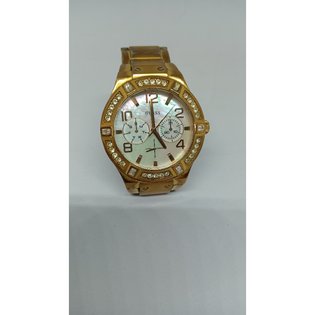 Guess W0290L2 Women’s Watch Jam Tangan Wanita Emas Elegan dengan Kristal  Mewah (Kondisi Second)