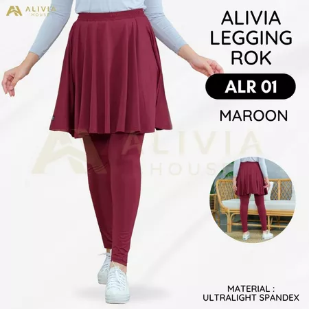 Alivia Legging Rok Olahraga Wanita untuk Jogging, Renang, Sepeda, dan Senam