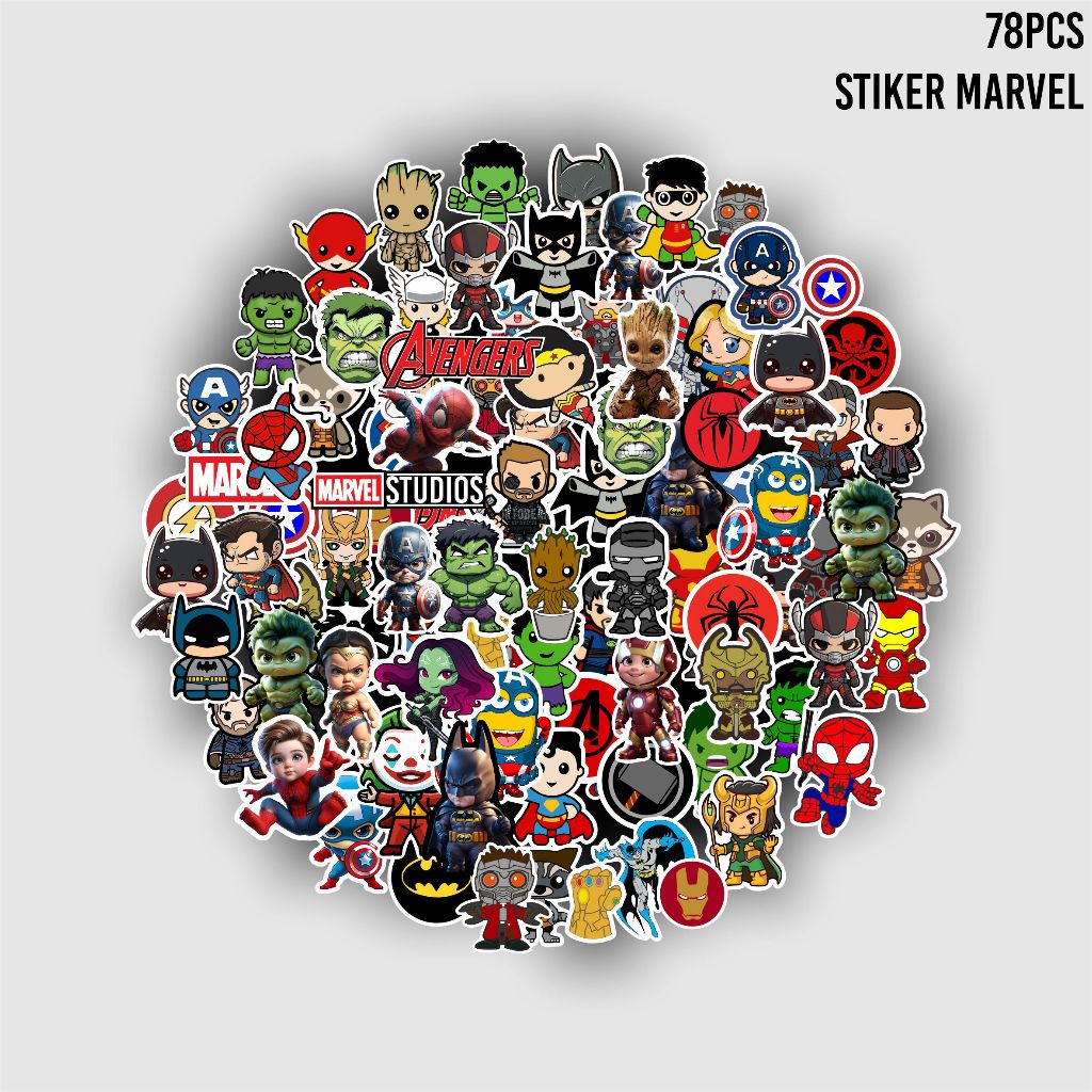 Jual 78 PCS Sticker Pack Tema Marvel - Stiker Koleksi Marvel | Shopee ...