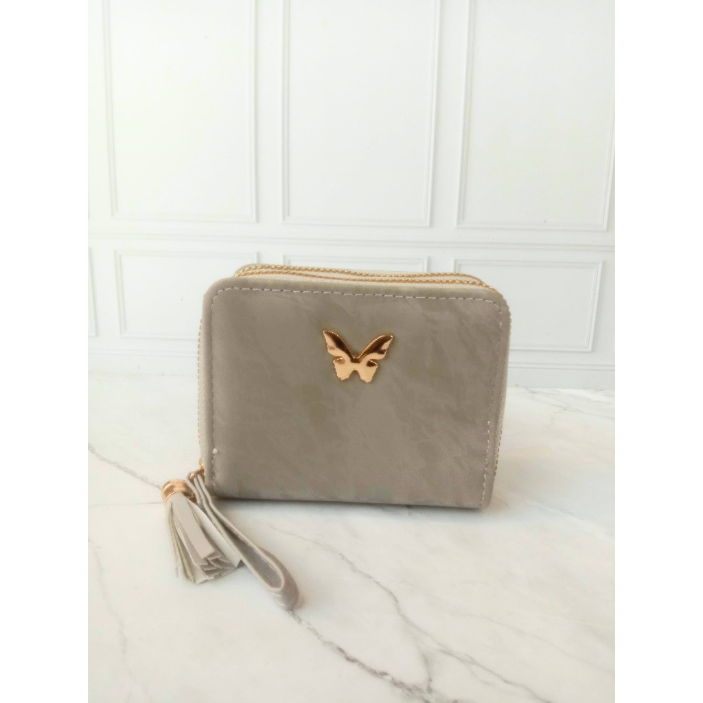 Jual LAKUSO Dompet Koin Resleting Dua Butterfly Bahan Kulit