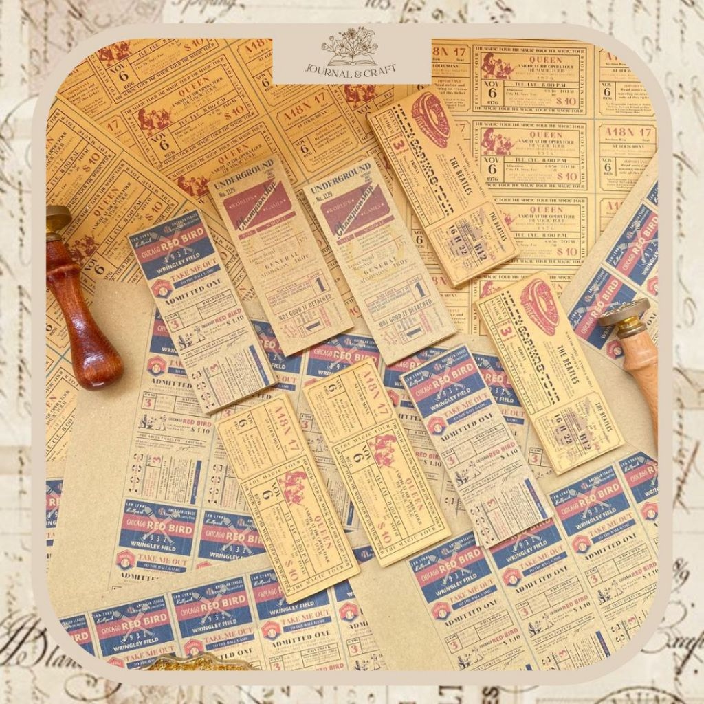 Jual Journalandcraft 30pcs Vintage Ticket Paper Letter Notebook ...