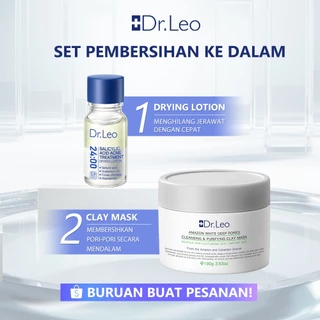 Dr.Leo Paket Anti Jerawat 2pcs Set - Salicylic Acid Acne Drying Lotion 10ml + Clay Mask 100g Acne Pore Komedo Removal