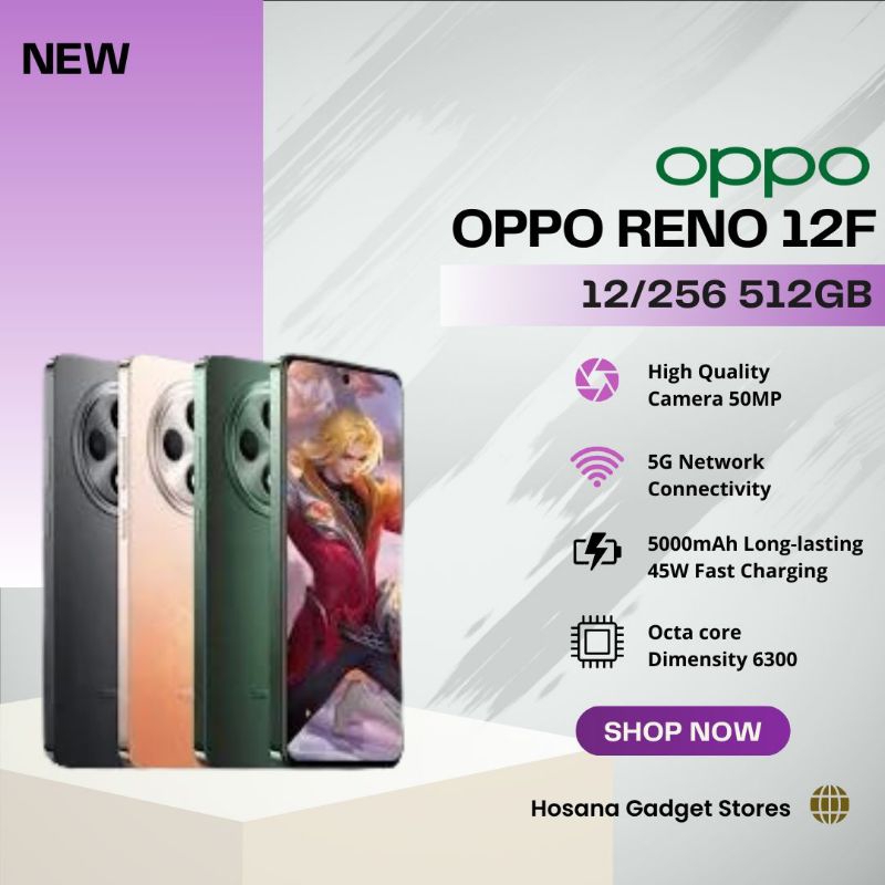 Jual OPPO RENO 12F 12/256gb new lokasi purwokerto | Shopee Indonesia