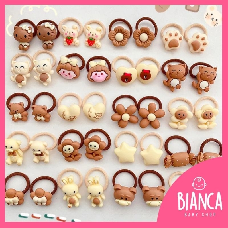 Jual BIANCA - FSANAK002 IKAT RAMBUT ANAK MINI 1 SET ISI 10PC CHOCO ...