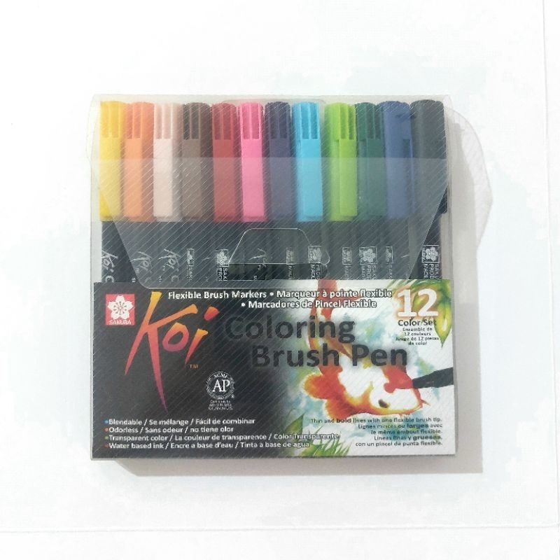 Jual Sakura Koi Coloring Brush Pen Set 12 + FREE Kertas XL Canson Marker | Shopee Indonesia