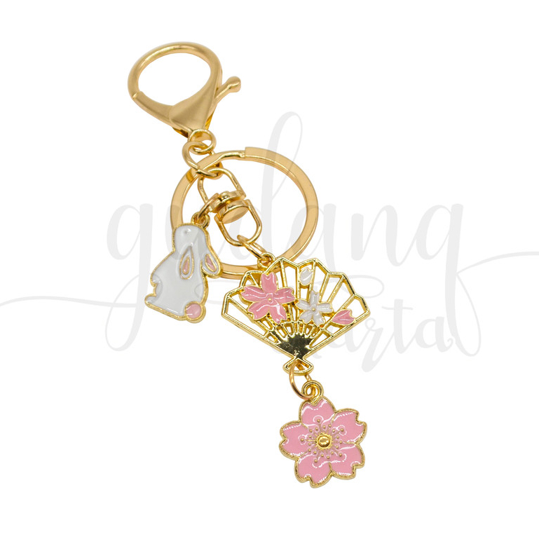 Jual Gantungan Kunci Bentuk Sakura Rabbit Keychain Model Bunga Kelinci ...