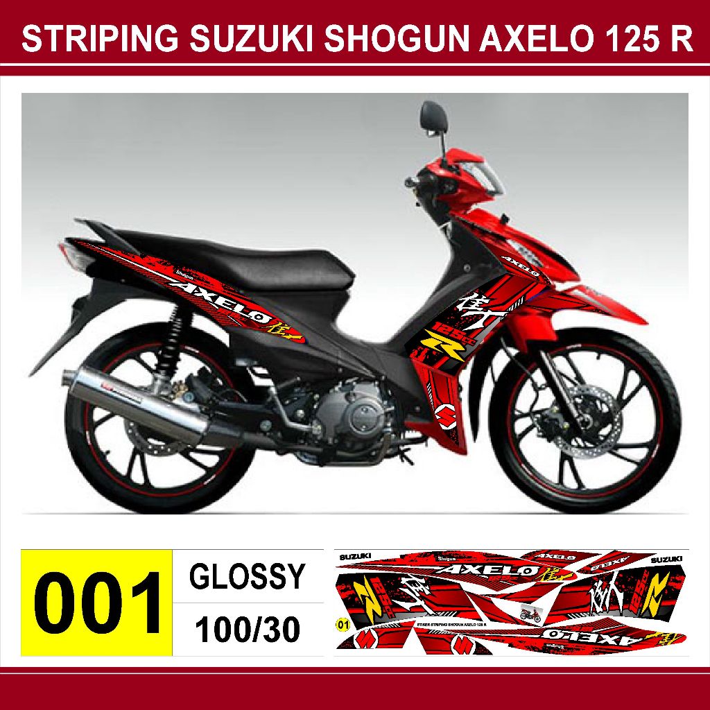 Jual striping motor suzuki axelo stiker axelo decal variasi shogun ...