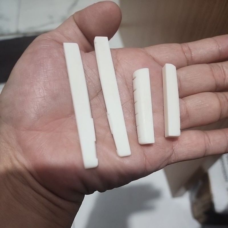 Jual Saddle dan Nut Bridge Tulang Sapi Gitar Akustik Cow Bone/Nut ...