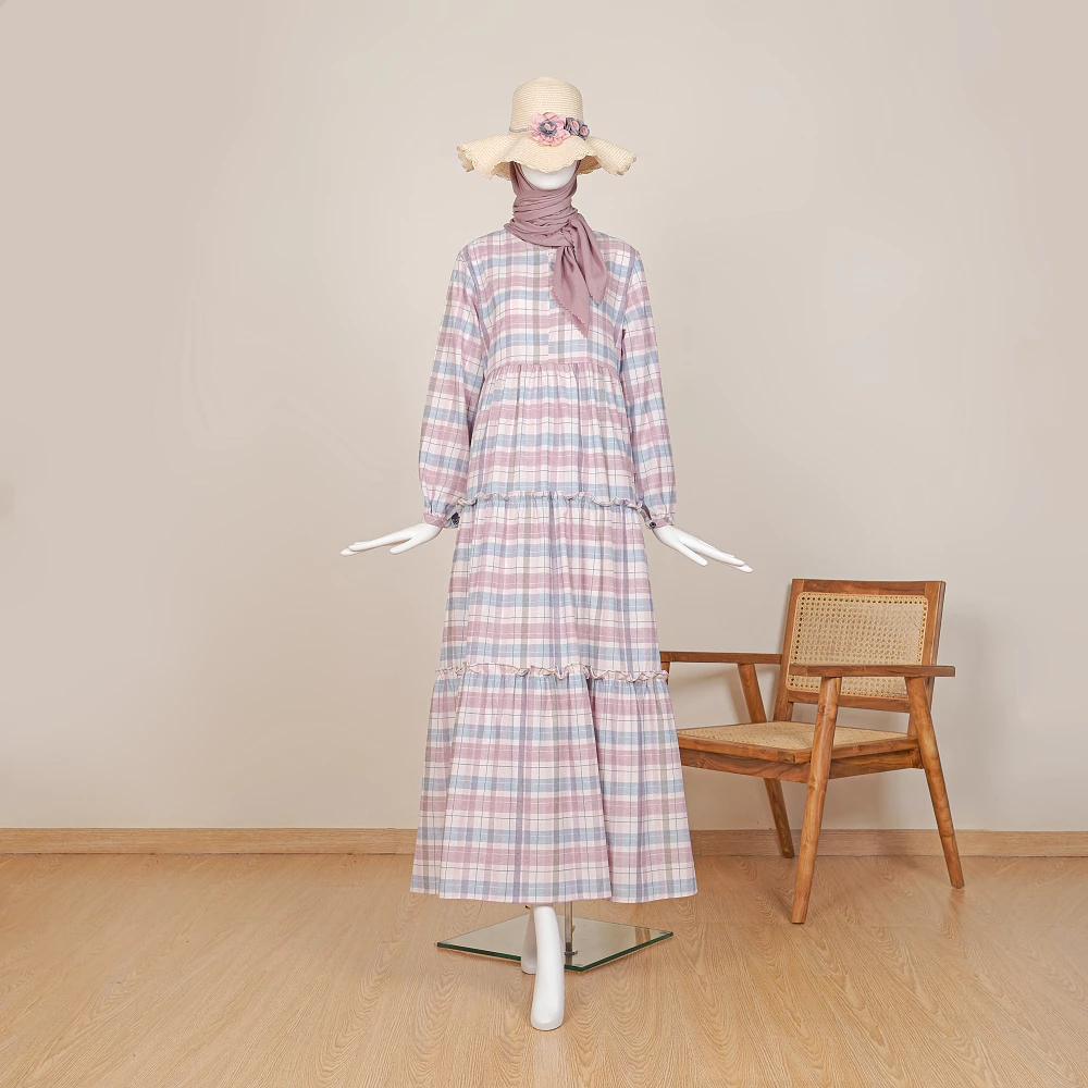 Gamis Katun Oxford Gamis Busui Size S - XL detail belakang sederhana