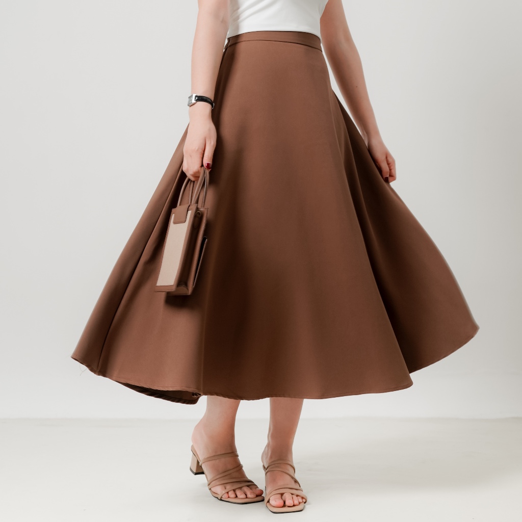 Severli Fuji Midi Skirt | Rok Kerja Kuliah Wanita Korean Style Formal Casual - foto 5