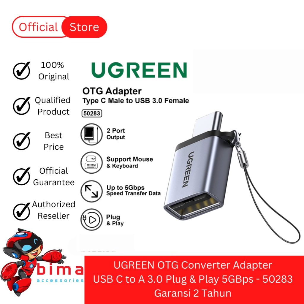 Jual UGREEN Adapter Converter OTG USB C To A USB Type-C Male to Female ...