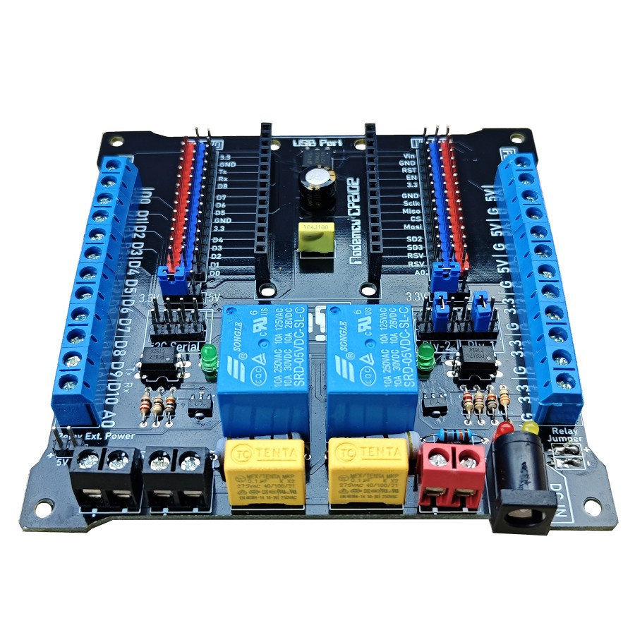 Jual Nodemcu 2ch Relay Shield ESP8266 Terminal Extension Baseboard Dev ...