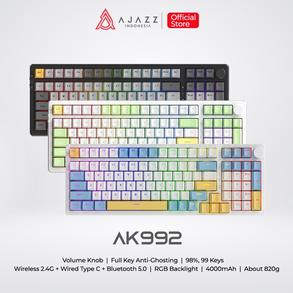 Jual Ajazz AK992 99 Keys Mechanical Keyboard Three-Mode RGB ...