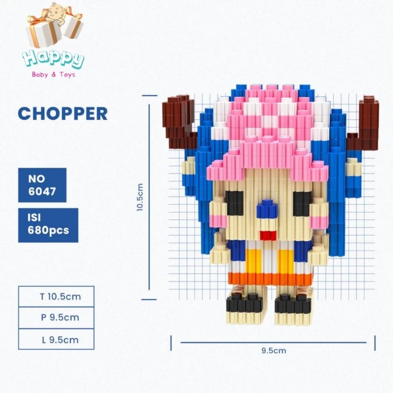 Jual Nano Blocks Chopper Series One Piece Mini 3D, Mainan Block Susun ...