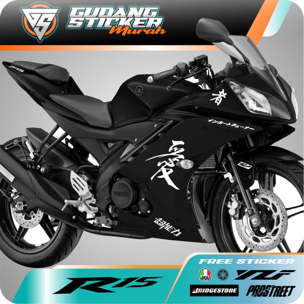 Jual STRIPING CUTTING YAMAHA R15 V2 STIKER HURUF JEPANG LIS TULISAN ...