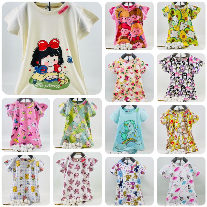 Aero Amit Print Texture Kaos Anak Perempuan