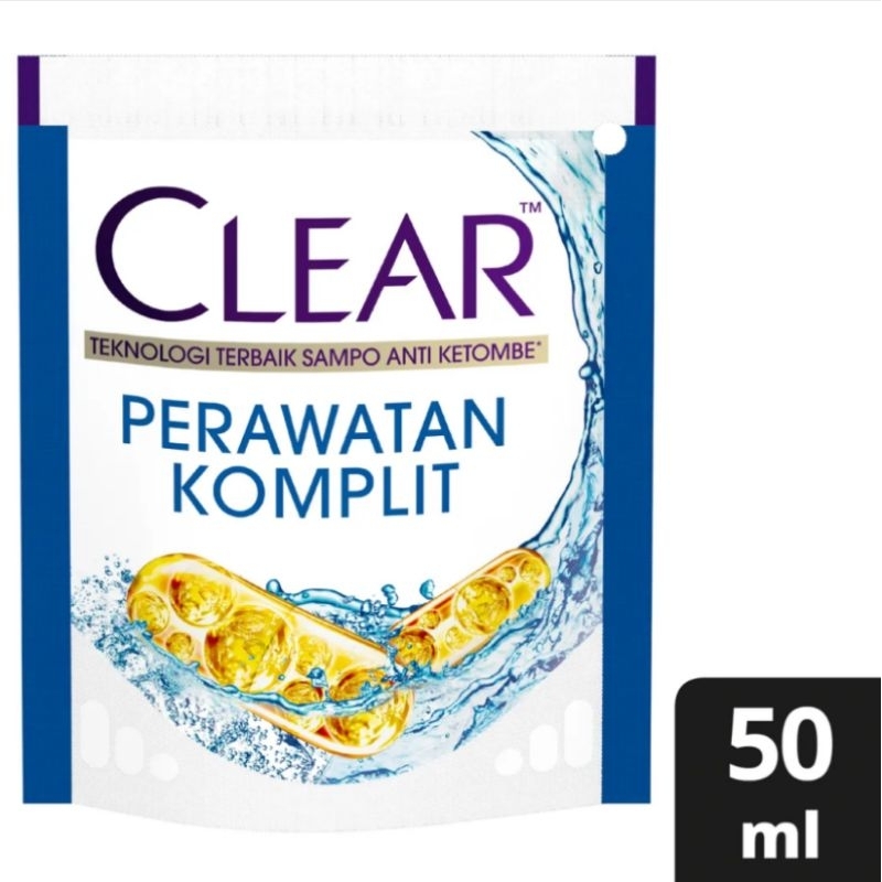 Jual CLEAR Shampoo Anti Ketombe Perawatan Komplit 50 ml Kemasan Hemat