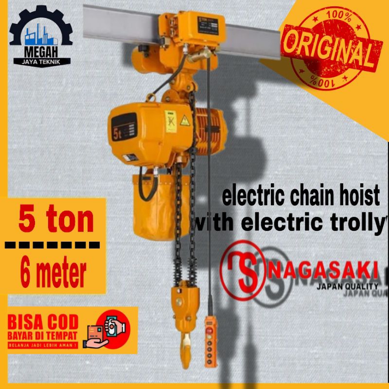 Jual ELECTRIC CHAIN HOIST KAPASITAS 5 TON RANTAI 6 MTR dan 12 MTR 380V ...