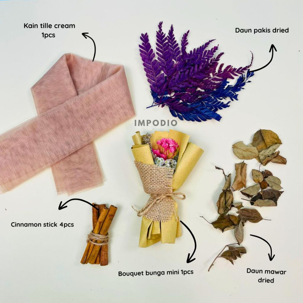 Jual IMPODIO Paket Flora Dried Flower and Leaf - Set Rustic Bunga Daun ...
