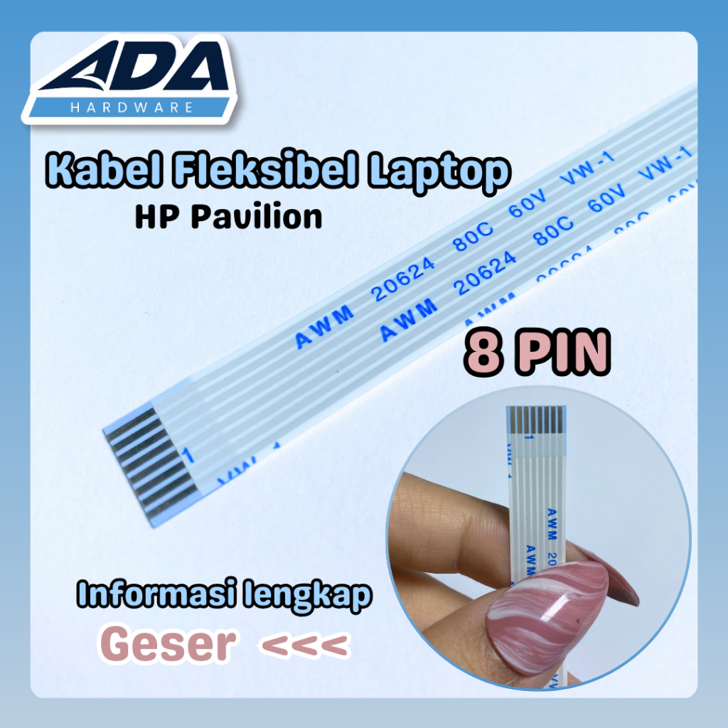 Jual Kabel Fleksibel Laptop HP Pavilion 8 Pin Lebar 9 MM Bolak Balik ...