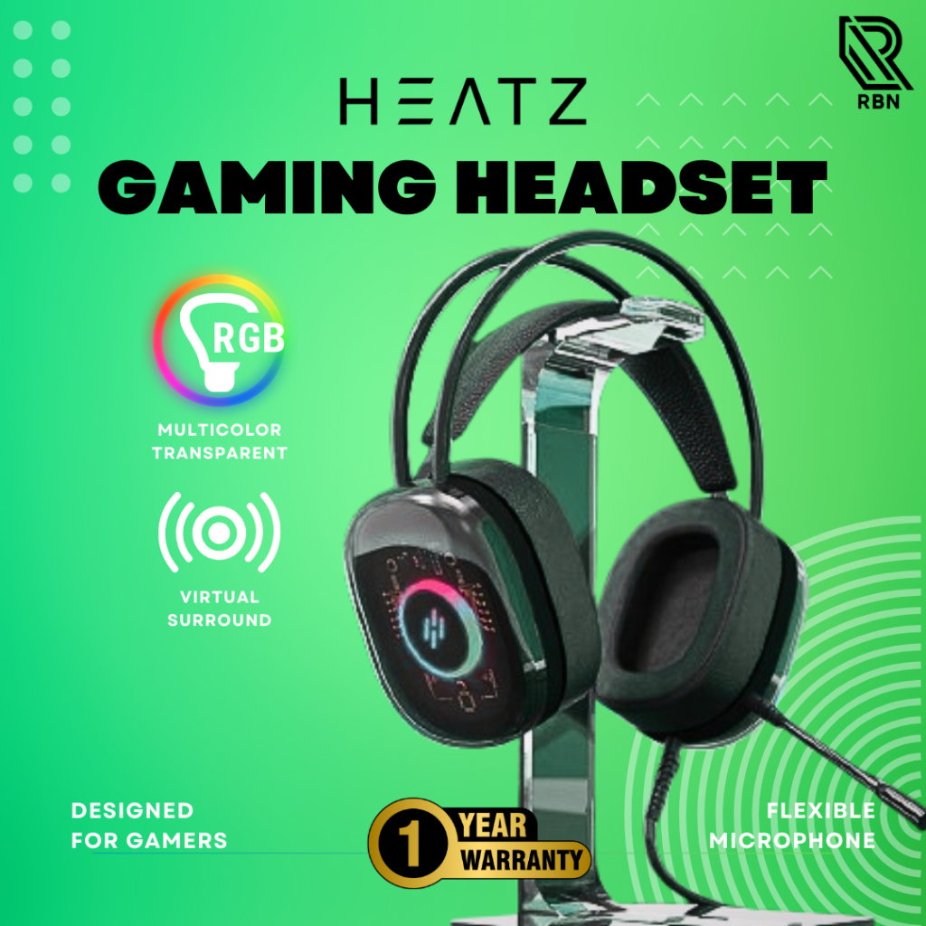 Jual HEATZ Gaming Headset Wired ZG28 Transparent RGB Color