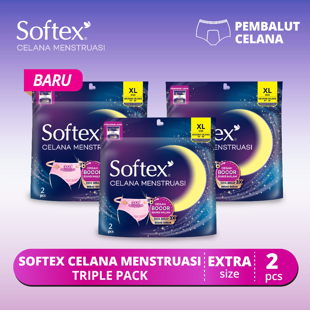 Jual Softex Celana Menstruasi Extra Size 2s x 3 Pack - Pembalut Celana ...
