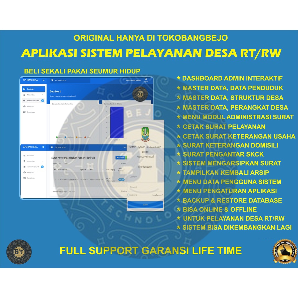 APLIKASI WEB SOURCE CODE MANAJEMEN PENGURUSAN SURAT DESA KELURAHAN ATAU RT RW BERBASIS WEB LENGKAP SIAP PAKAI