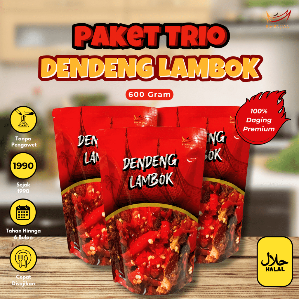 Jual PAKET TRIO Dendeng Balado Lambok Daging Sapi Padang Pedas Basah ...