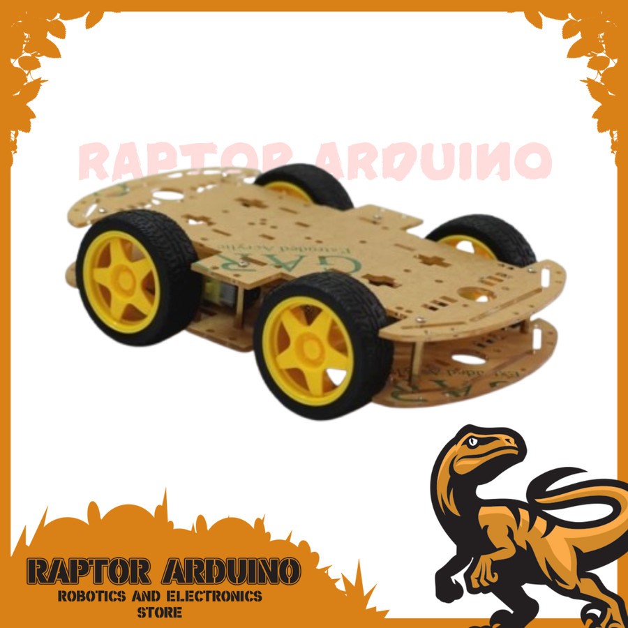 Jual Kit Arduino 4WD Robot Car chasis Case frame body Acrylic bening ...