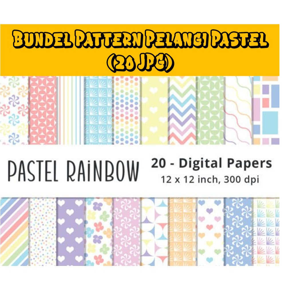 Jual Bundel Pattern Pelangi Pastel (20 JPG) | Shopee Indonesia