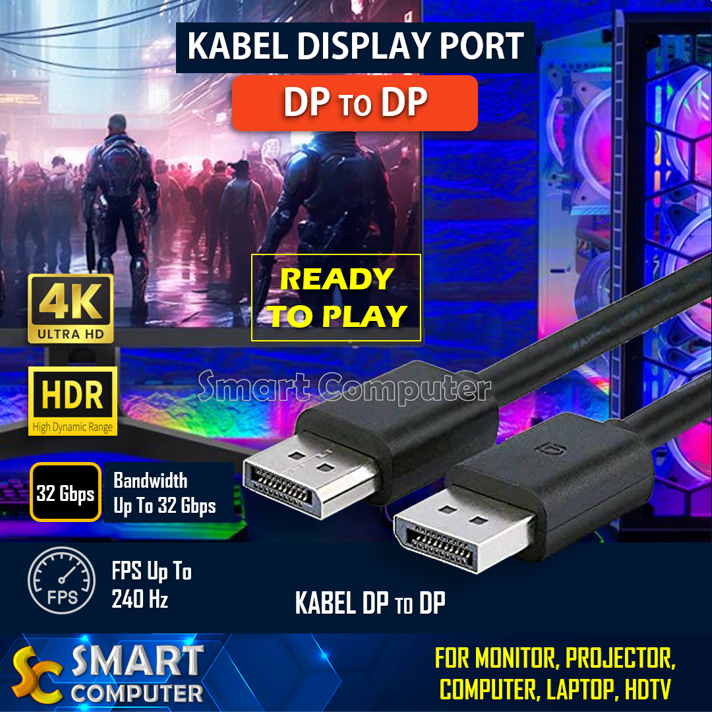 Jual Kabel Display Port DP to DP UHD 4K HDR FPS 240Hz - 1.8m | Shopee ...