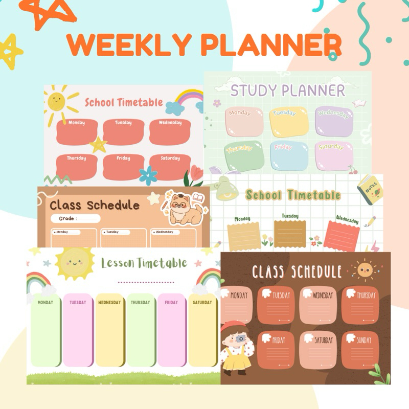 Jual WEEKLY PLANNER / SCHOOL TIME TABLE / JADWAL PELAJARAN SEKOLAH ...